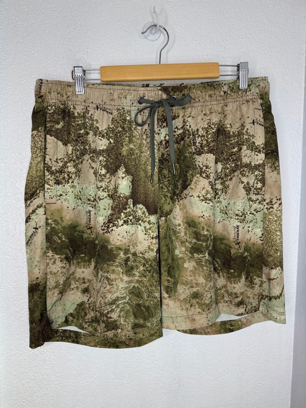 Realtree Fishing Camo Shorts size XL Drawstring Pockets Outdoor Hiking Gorpcore